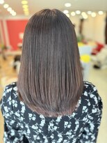 ヘアーエボリューション 白髪ぼかし×ほんのりピンクで柔らか透明感カラー