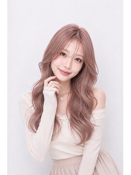 キャロル(CAROL) ピンクベージュ×韓国レイヤーロング