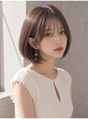 内巻きボブフェイスレイヤーグレージュショートボブ外ハネボブ◎