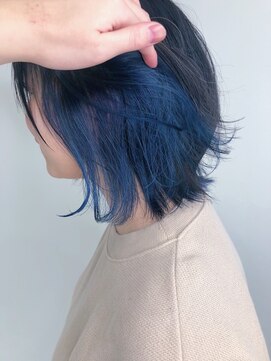 モーション 新宿(motion) ネイビー×インナーカラー