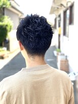 ニュー東京エクセレントヘアー 黒髪ツーブロックパーマスタイル