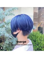 ヘアメイク マージ(hair make merge) 《東住吉区/デザインカラー》ブリーチ×ネイビー