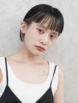 サンク 原宿 表参道(cinq) 前髪インナーカラーフェイスフレーミングミルクティーベージュ