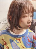 ウルフカット×オレンジベージュ