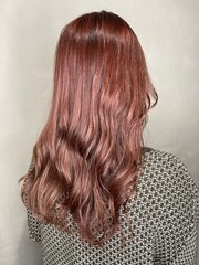 暖色カラー/ピンクベージュマーメイドヘア