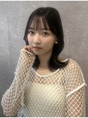 三軒茶屋_レディース_セミロング_韓国巻き_エギョモリ_ブラック
