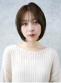 前髪ありグレージュボブ20代30代40代【AIN.表参道】川原大地