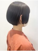 【松戸 石山】黒髪耳掛け丸みショートボブコンパクトボブ