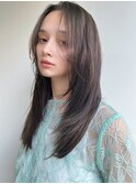 オリーブベージュショートミニボブグレージュブリーチレイヤー