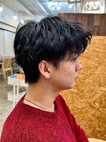 ファルベ(Farbe) ・スパイキーショートブルーブラックフェザーパーマサーフカール