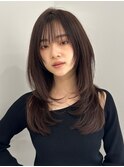 ★ハッシュカットウルフレイヤースタイルロングシースルーバング