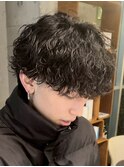 天神大名メンズパーマ波巻きパーマツイストスパイラルパーマ強め