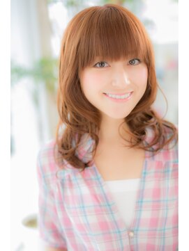 エヌアンドエーコンティ(N&A CONTi) 大人ガーリー×キャメルベージュ×3Dレイヤー×鎖骨ミディアム