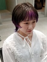 テトヘアー(teto hair) 前髪インナー　インナーカラー　ウルフ　紫　マッシュウルフ