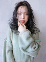 アルバム 渋谷パルコ(ALBUM)&nbsp;スモーキーアッシュロング_耳かけウェーブパーマ_27244