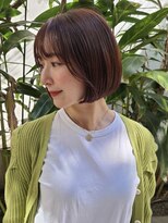 フォンズ(FONS)&nbsp;ナチュラル小顔ミニボブ ラベンダーベージュ 暗め透明感カラー