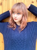 ブゾン(buZon)&nbsp;パーマ風ミックスウェーブ×ピンクベージュ