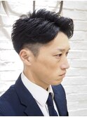 メンズツーブロックかき上げアップバングサイドパートビジネス