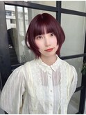 ワインレッド×ボブレイヤー