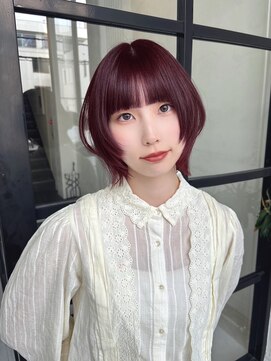 メゾンハル(Maison HALU) ワインレッド×ボブレイヤー