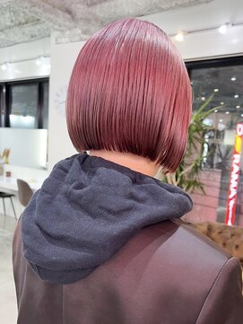 デート 下北沢(DATE) 下北沢デザインカラー顔周りレイヤーカットハイトーンブリーチ◆