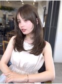 美髪レイヤーカット／顔まわりレイヤー／ロングレイヤ 一/前髪