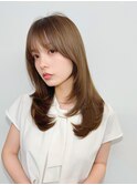 ミディアムレイヤー/ワンカールで簡単スタイリング/新宿