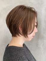 エリマバイフィフス 調布(elima by fifth) 調布白髪染めレイヤーボブショートヘアベージュアッシュブラウン