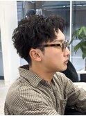 MEN’S HAIR/サーフカール/刈り上げセンターパート/藤沢