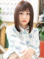 カバーヘア ブリス 川口(COVER HAIR bliss)&nbsp;黒髪も◎大人かわいいオン眉ナチュラルミディa川口20代30代40代