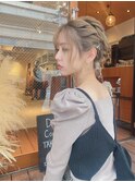 #後れ毛#透け感ミディアムアレンジ