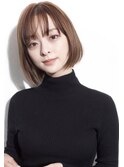 【吉祥寺】耳掛け/厚め前髪ベージュ大人かわいいナチュラルボブ