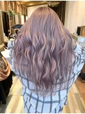 ラベンダーホワイトミルクティーベージュハイライトケアブリーチ