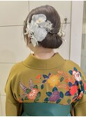 シンプルシニヨン×胡蝶蘭ヘアセット