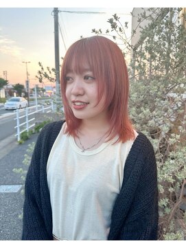 イースタイル 志都呂店(e-style com’s hair) オレンジピンク#ニュアンスカラー#ハイトーンカラー#20代・30代