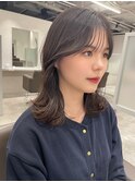 ミディアムレイヤーくびれヘア韓国風