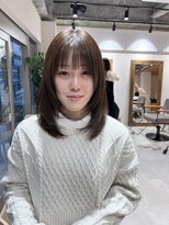クム 横浜(qumu) ミディアムレイヤーカット×顔まわり小顔カット
