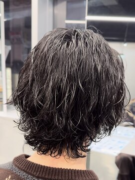 フィフスパーク(fifth PARK) メンズミディアムパーマボブウルフカット緩めスパイラルパーマ