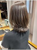 束感ウルフレイヤーボブ小顔ブリーチなしオリーブベージュ人気