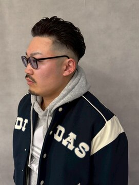 ソアー 新大阪(SOAR) 刈り上げブルーブラックニュアンスデザインパーマ【新大阪】