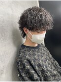MEN'S HAIR/ブルーブラック/スペインカール/韓国マッシュ