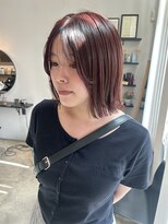 エスデザイン(es design) ボブ×ワインレッド