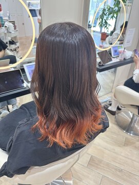 アーチバイケンジ(arch by kenje) オレンジカラー/デザインカラー/ミディアムヘア/平塚美容室