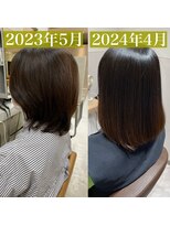 シュヴーブリヤン(cheveux brillants)&nbsp;【ウルフレイヤーからレイヤーロングヘア】初回から約1年後