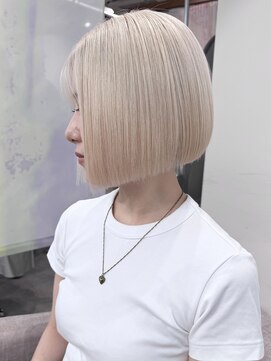インスヘアー 梅田(INCE HAIR) 10代20代丸み×軽やか◎スッキリ可愛いハイトーンミニボブ