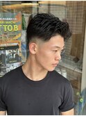 MEN’S HAIR/サーフカール/刈り上げセンターパート/船橋