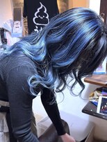 ブレイズヘアー(BLAZEhair) 【青色も可能】ブルーバレイヤージュ×ブリーチ2回