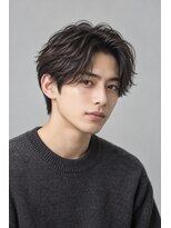 メンズチャチャブランアミー(MEN's chachaBlanc Amie)&nbsp;ニュアンスパーマ×柔らかセンターパート