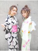 花火大会、夏祭り、納涼船、浴衣着付けヘアセット【quinｔ】