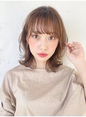 波ウェーブミディ_ローライトスリークボブ厚めバング_27544